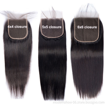 Top Quality Cheap price silky straight lace closure human hair closure weave size 4x4 Straight Lace closure hair